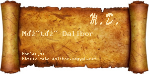 Máté Dalibor névjegykártya
